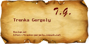 Trenka Gergely névjegykártya